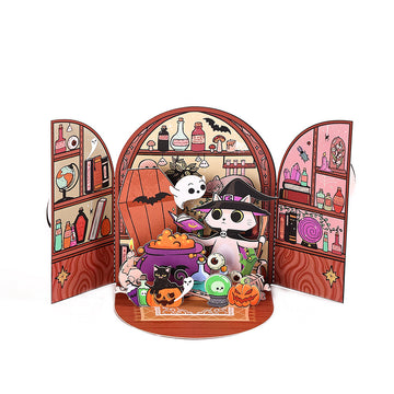 Halloween 3D Pop-Up Card – Spooky Pumpkin & Cat Greeting Card
