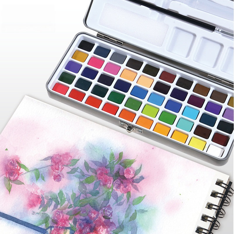 72-Color Metallic Watercolor Paint Set with Portable Tin Case
